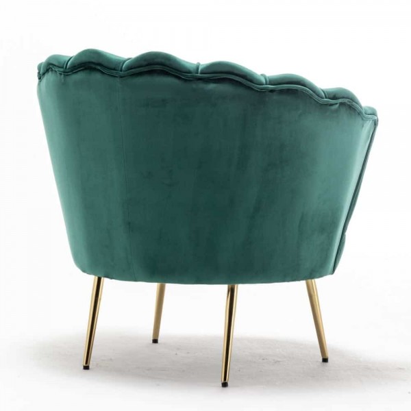 Green Accent Chair with Golden Metal Leg Tudor Furniture
