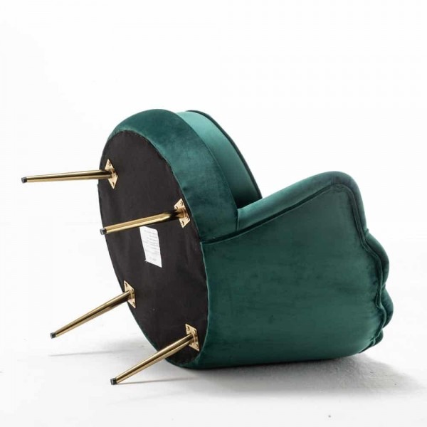 Green Accent Chair with Golden Metal Leg Tudor Furniture