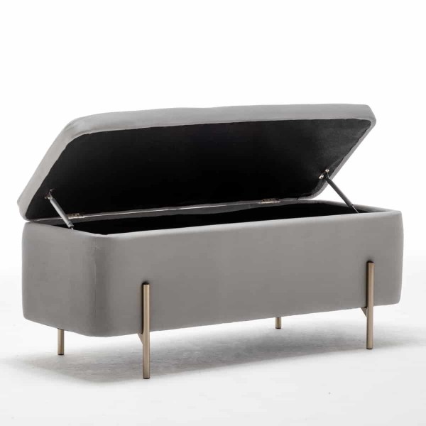 metal legs storage bench grey Tudor Furniture