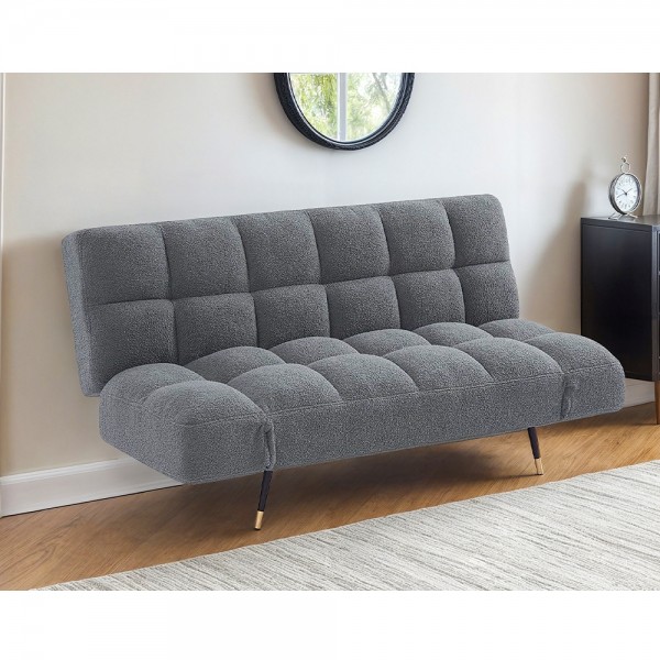 MELODY GREY BOUCLE FOLDABLE SOFA BED WITH ADJUSTABLE ARMS Tudor Furniture