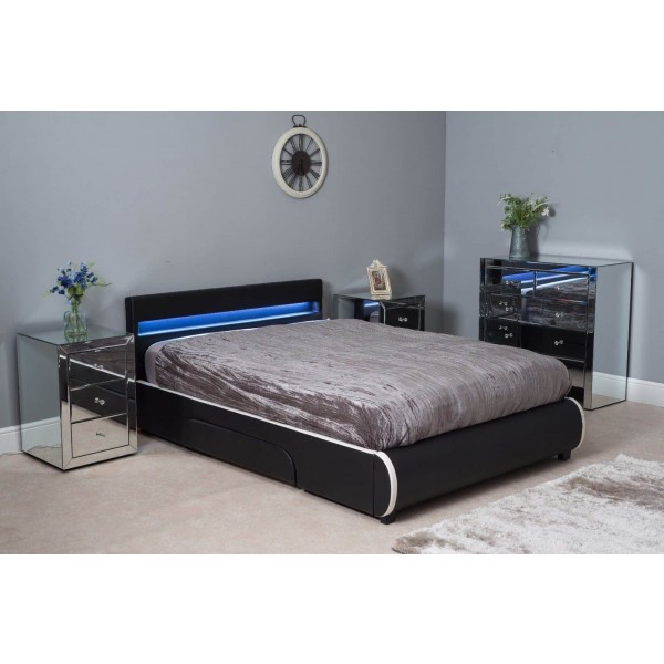 Led Headboard 4ft6 Double Size Bed With, Black Headboard Double Next