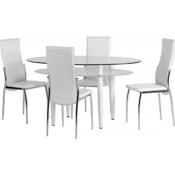 Zuri white dining table set Tudor Furniture