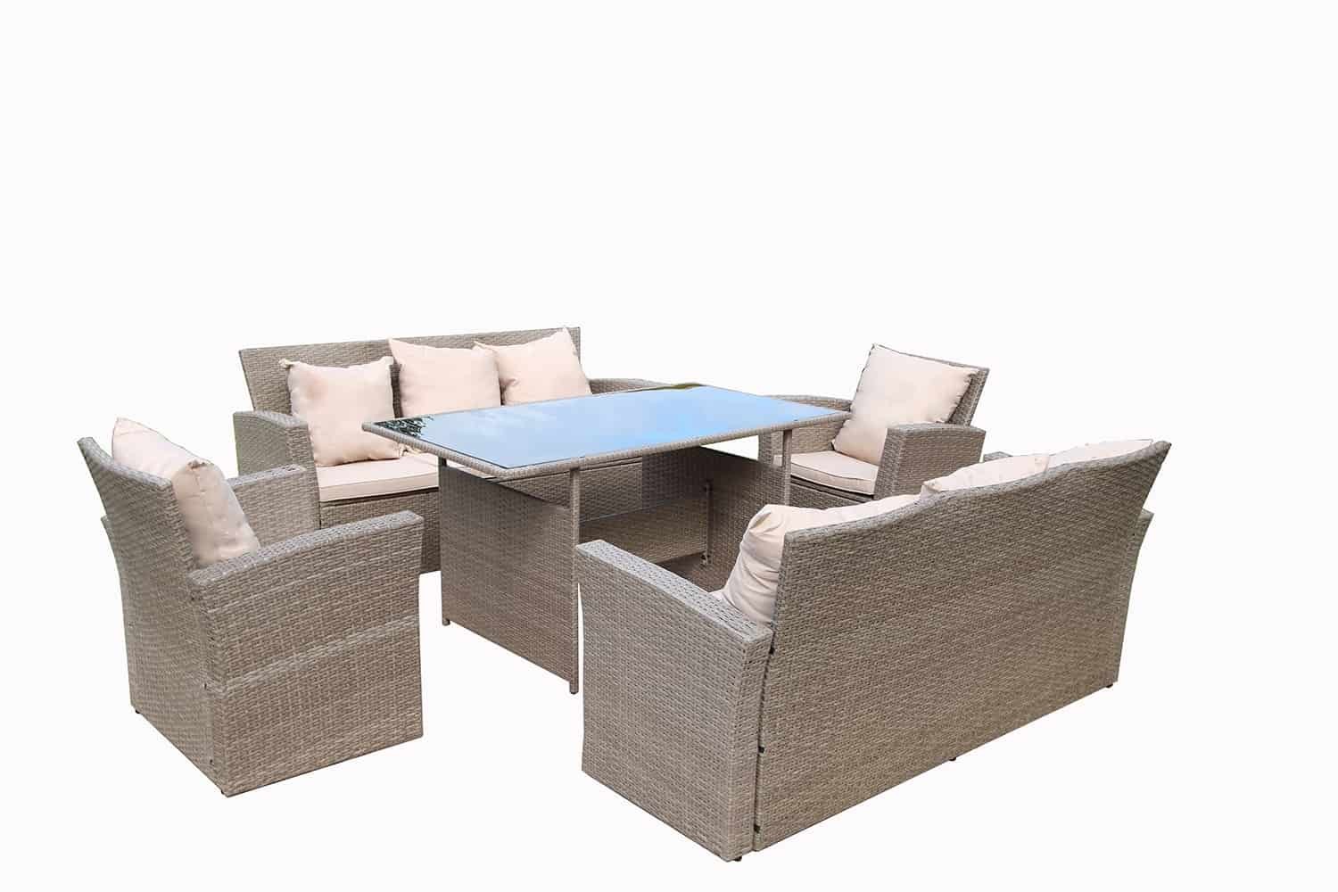 Yakoe 10 Seater Garden Dining Set and Bench One Tudor Furniture