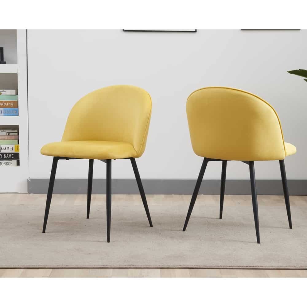 Velvet channel back isadora outlet dining chair set of 2