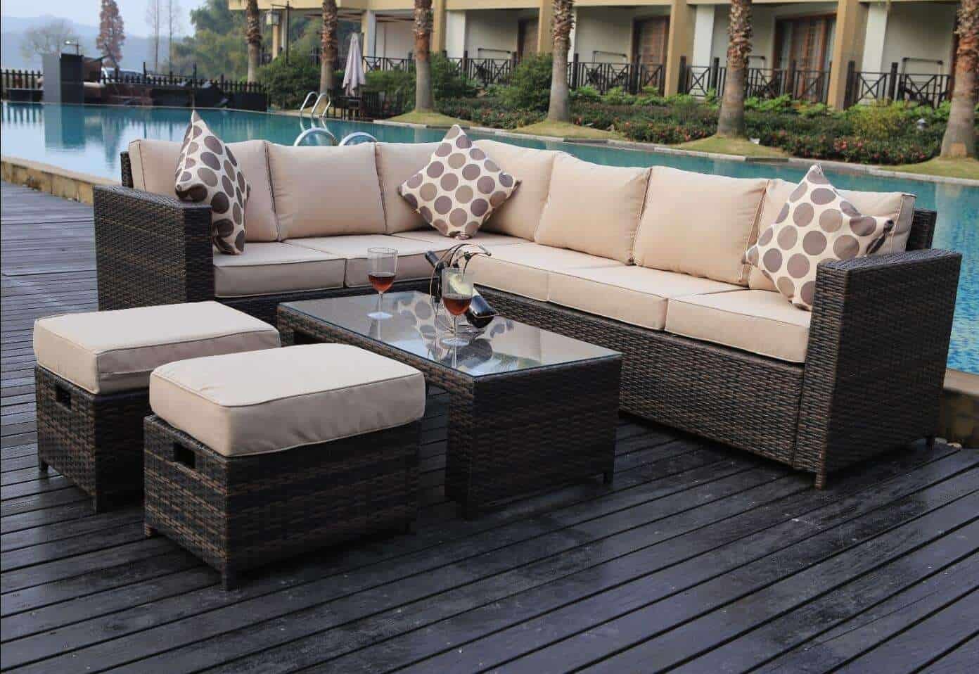 Yakoe 8 seater cheap corner sofa set