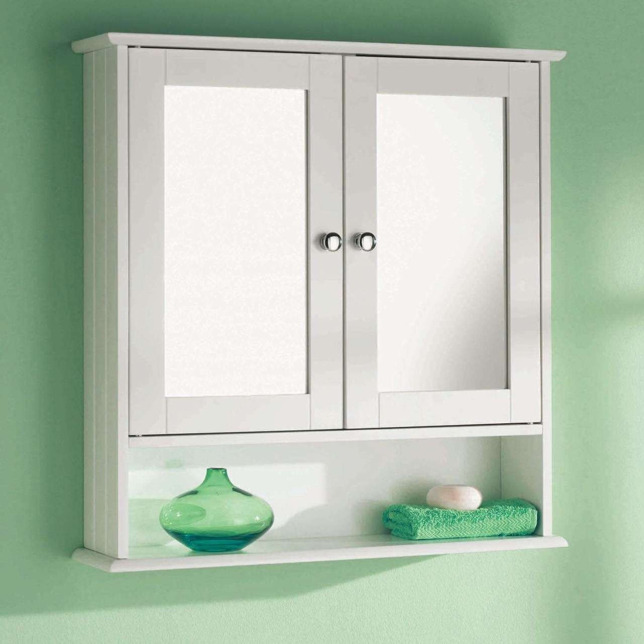 Bathroom Double Mirror Door Wall Mounted Cabinet | Tudor Furniture