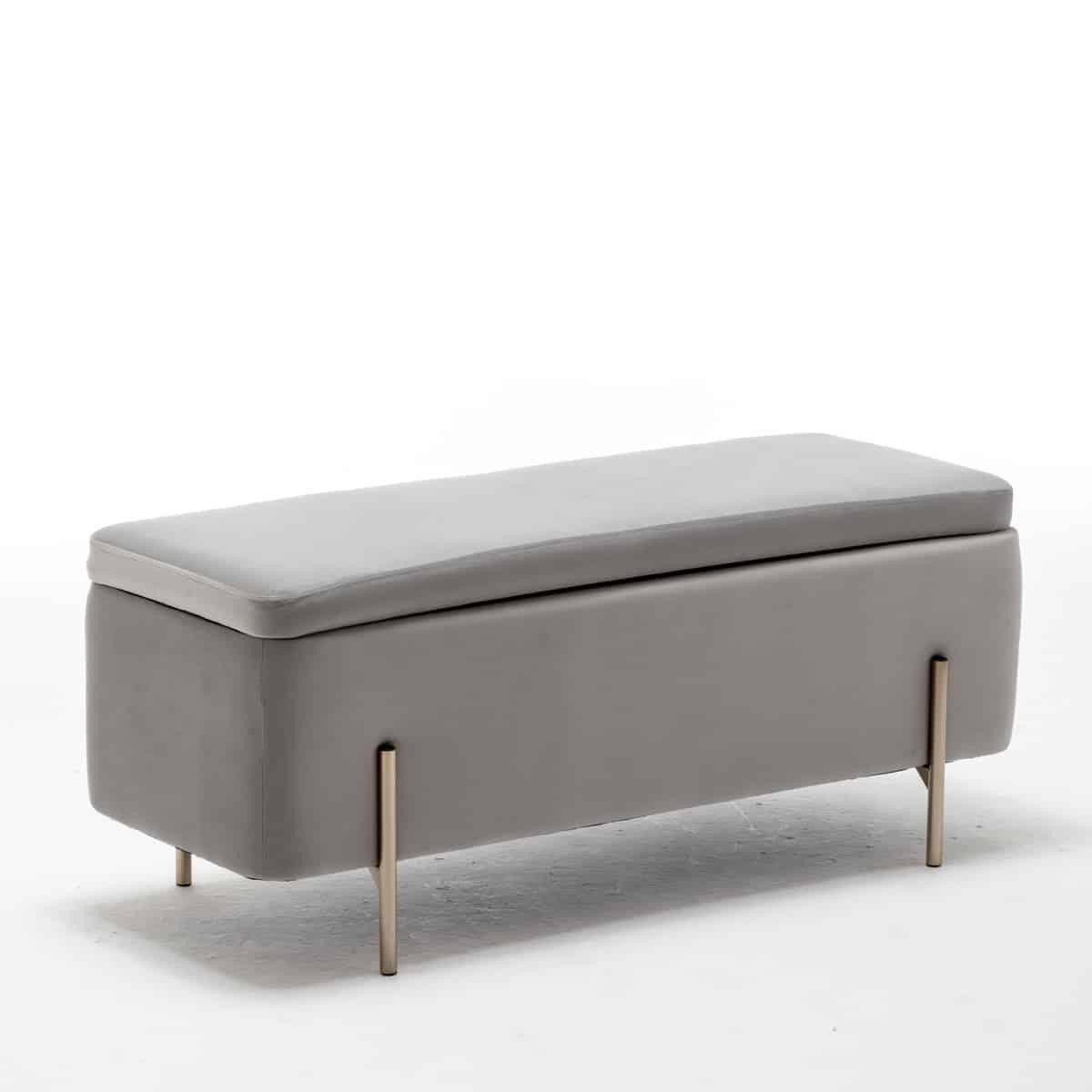 metal legs storage bench grey Tudor Furniture