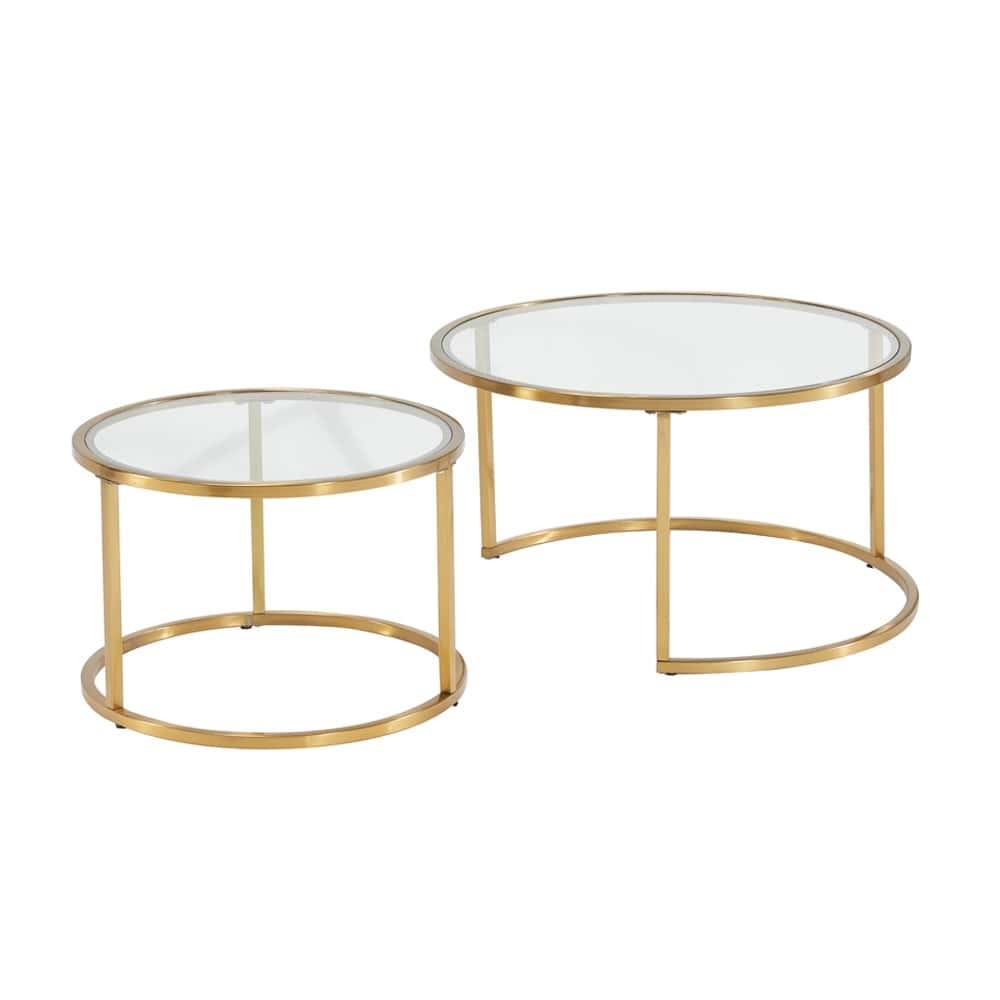 Frame Nesting Round Coffee Table With Glass Top | Tudor Furniture