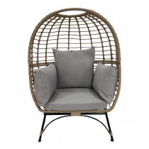 BRADWAY KD LEISURE STANDING CHAIR RATTAN OUTDOOR EGG CHAIR IN YELLOW