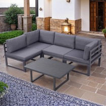 Outdoor Modular 4-Seater Garden Patio Sofa Set With Coffee Table