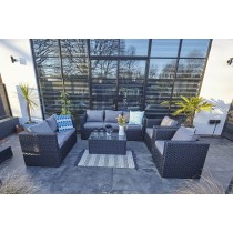 Vancouver 7 seater black sofa set