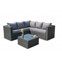 Yakoe Monaco 5 Seater corner sofa set Black