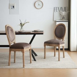 Taupe Classic style dining chair with rubber leg* 2pcs