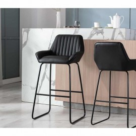 Kali PU Bar Stool 2pcs Black