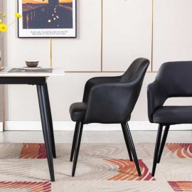 NATA PU DINING CHAIR - SET OF 2 Black