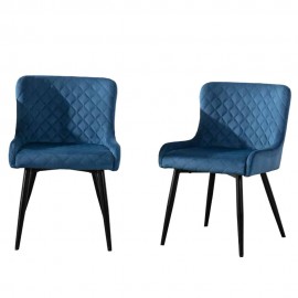 VELVET DINING CHAIR - SET OF 2 blue