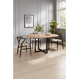 Belluno Industrial Style 160cm Round Extending Dining Table