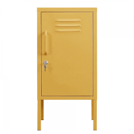 Set of 2 Night Stand Cabinet With Adjustable Shelf And Locker - Mustard