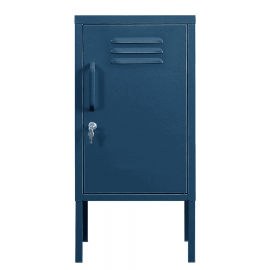 Set of 2 Night Stand Cabinet With Adjustable Shelf And Locker - Navy