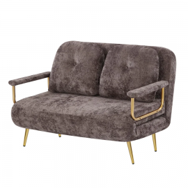 Bola Boucle Foldable 2 Seater Sofa Bed With Pillows - DARKTAUPE