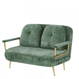 Bola Boucle Foldable 2 Seater Sofa Bed With Pillows - Green