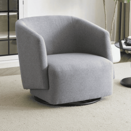 Emily Linen Swivel Armchair Accent Armchair