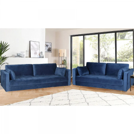 Avery 3+2 Seater Sofa Set with Scatter Cushions - Blue