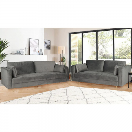 Avery 3+2 Seater Sofa Set with Scatter Cushions - Grey