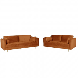 Avery 3+2 Seater Sofa Set with Scatter Cushions - Orange