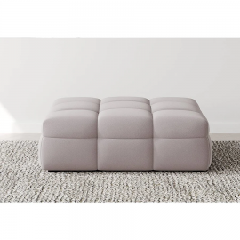 Serenity Latex Foam Boucle Ottoman In Taupe