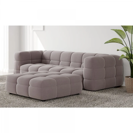 Serenity Latex Foam Boucle 3 seater Sofa with Ottoman In Taupe