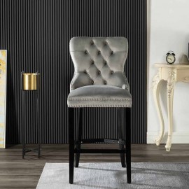 Avers Bar Stool -Set Of 2 Light Grey