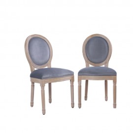 Grey Classic style dining chair with rubber leg* 2pcs