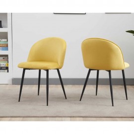 AURORA VELVET DINING CHAIR - SET OF 2  Yellow