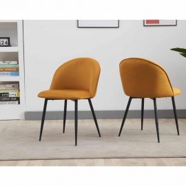 AURORA VELVET DINING CHAIR - SET OF 2 Mustard