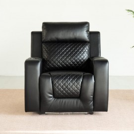 Black PU Leather Electric Recliner Functional Armchair