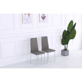 2 CHAIRS WITH CHROME LEGS Grey