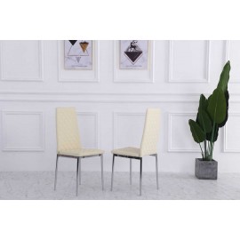 2 CHAIRS WITH CHROME LEGS Cream