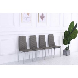 4 CHAIRS WITH CHROME LEGS Grey
