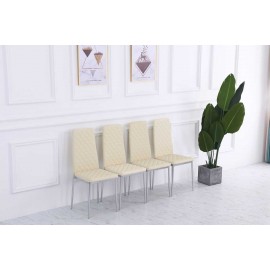 4 CHAIRS WITH CHROME LEGS Cream