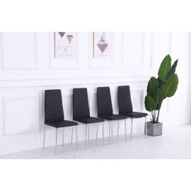 4 CHAIRS WITH CHROME LEGS Black