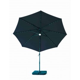 Roma Dark Blue Umbrella 3.0M with LED lights and Parasol Base Set