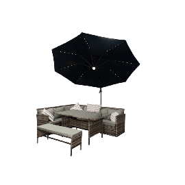 Roma Grey Umbrella 3.0M with LED lights