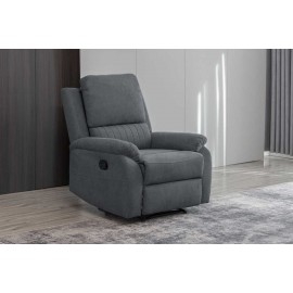 Recliner 1 seater sofa grey fabric