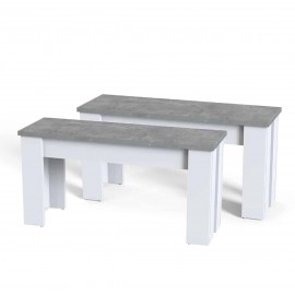 Set of 2 Bench Dining Bench in Grey