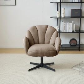 Molly Boucle Swivel Chair Armchair Brown