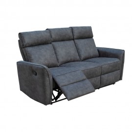 3 seater Bounded Leather Grey Manual Recliner Armachair
