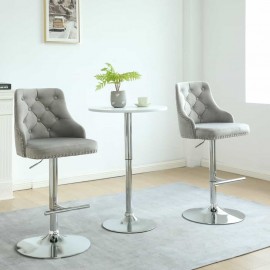Avers Velvet Bar Stool in Light Grey - Set Of 2