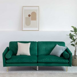Alessia Green Sofa bed with 2*bolster cushions