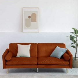 Alessia orange Sofa bed with 2*bolster cushions